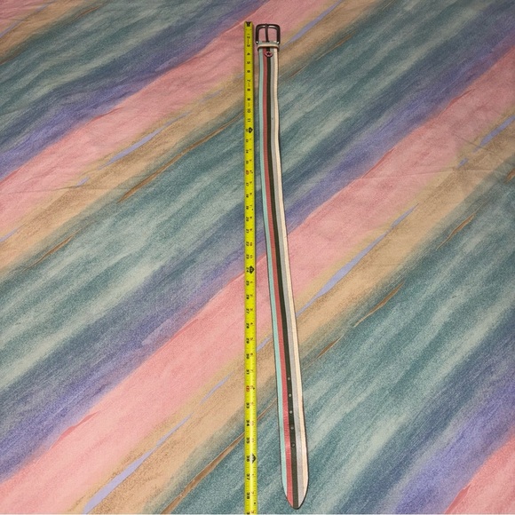 Fossil striped leather belt multicolor size medium - Picture 5 of 5